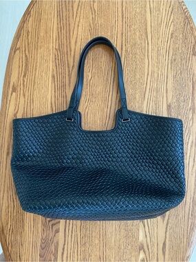 Black Woven Tote Bag